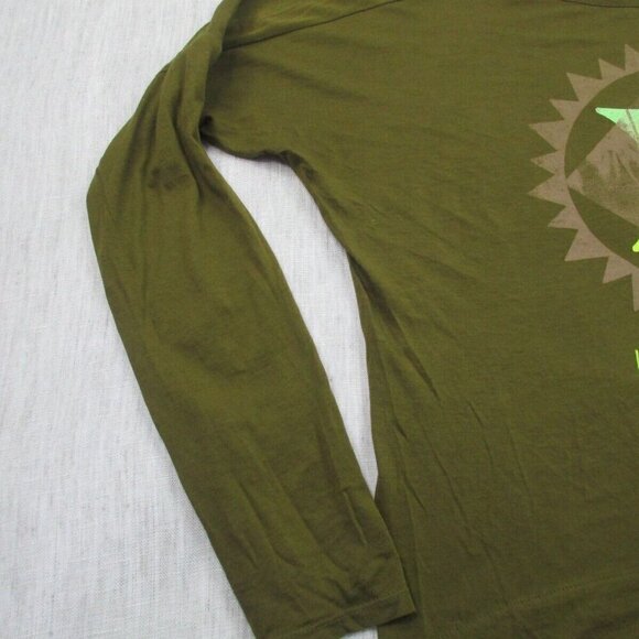 Hurley Tee Shirt Men Medium Green Short Sleeve Spell Out Logo Crew Neck High Low - Picture 4 of 9
